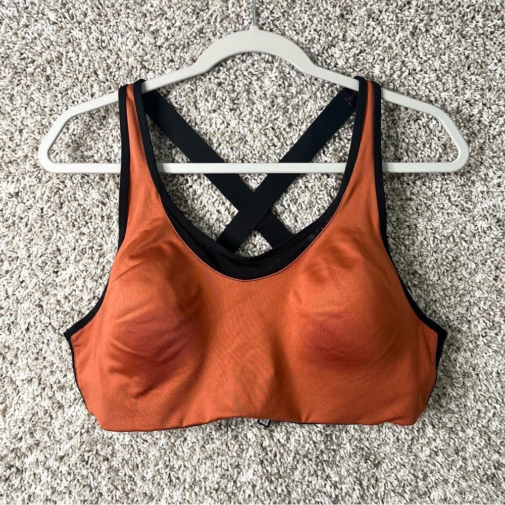 Pink Sports Bra‎ Women’s XL Rust Orange Cross-back